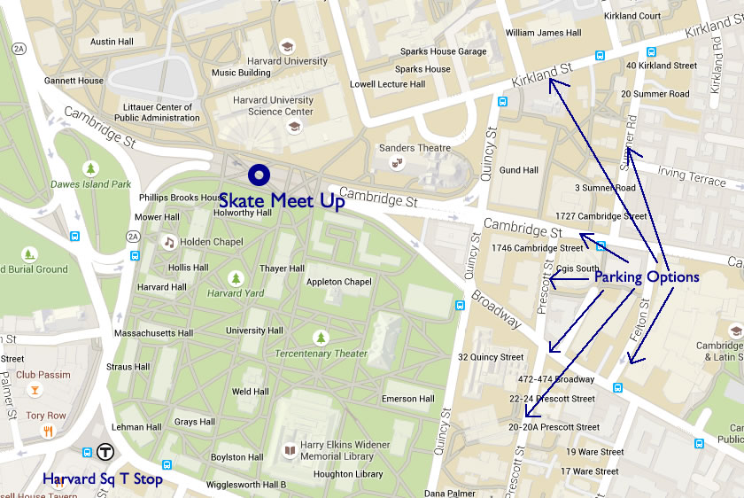 Beginner Harvard U Skate Meetup Location Map